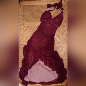 City triangles burgundy chiffon jewel dress gown